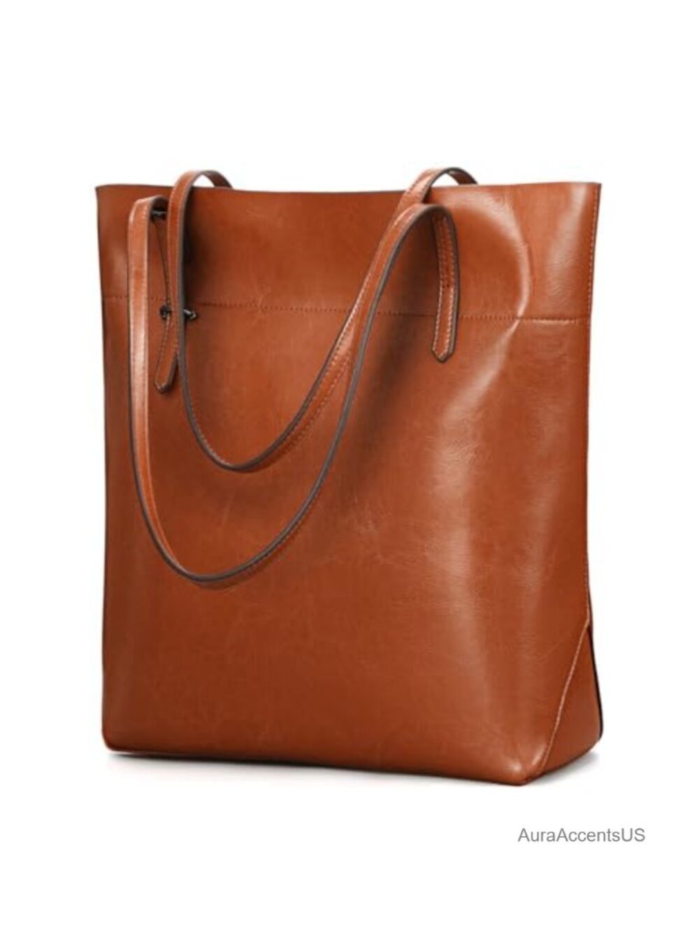 Genuine Leather Tote Shoulder Handbag Adjustable Strap Large Roomy